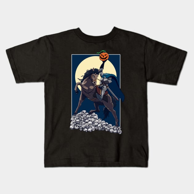 Sleepy Hollow Headless Horseman Graphic Design Kids T-Shirt by TMBTM